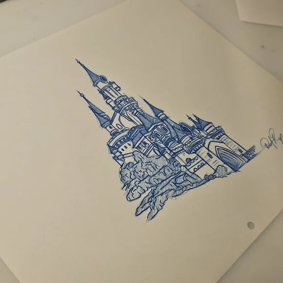 Disneyland Paris Sleeping Beauty Castle La Chateau De La Belle Drawing/sketch - Picture 4 of 6